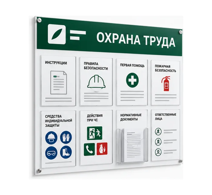 Стенд по охране труда с логотипом