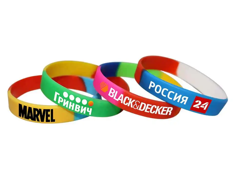 Силиконовые браслеты сегментированные с логотипом