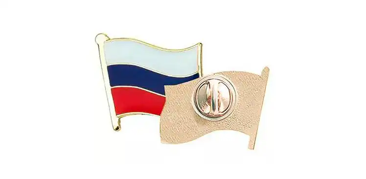 Полимерный значок 27х20 мм флаг (латунь)